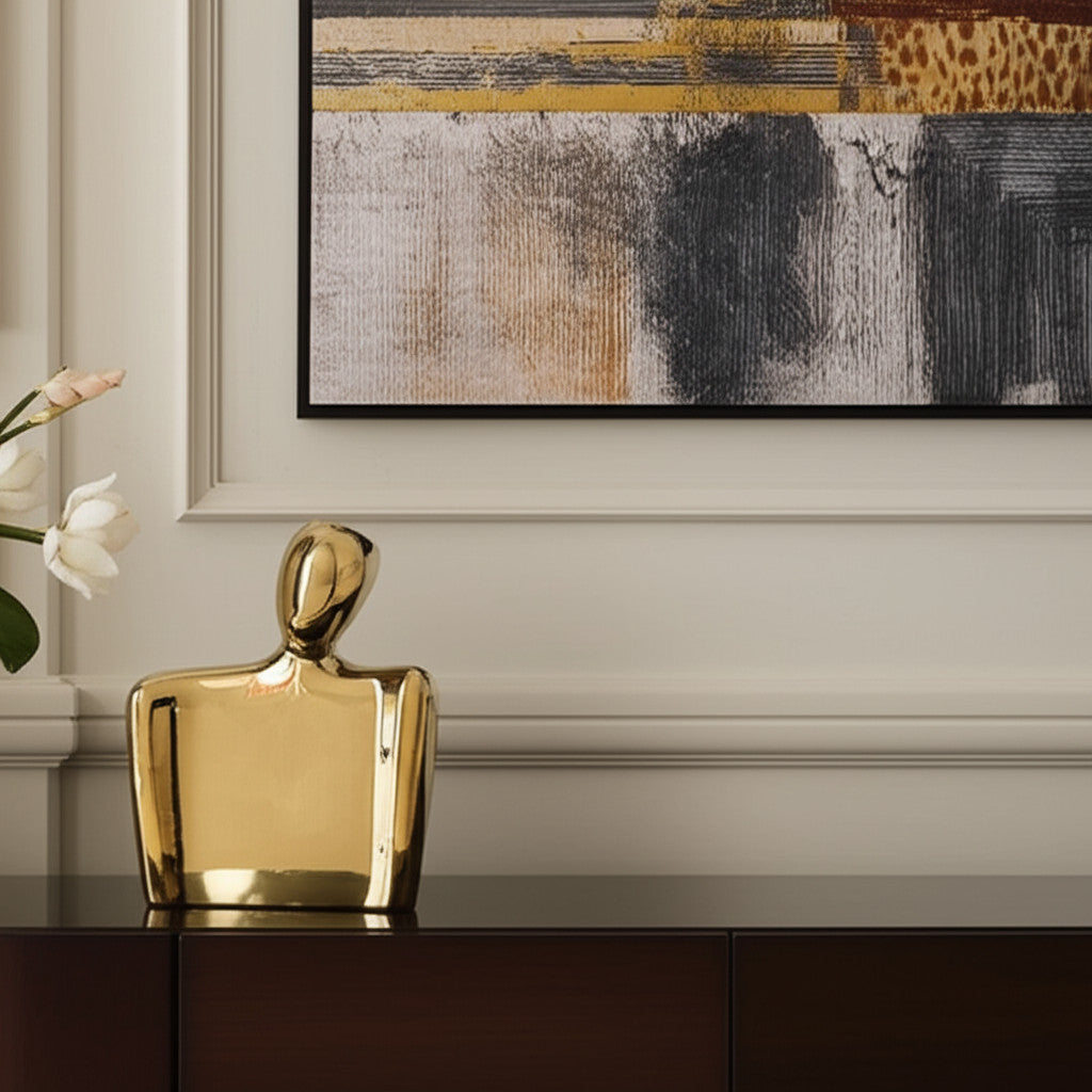 10" Gold Ceramic Table Vase