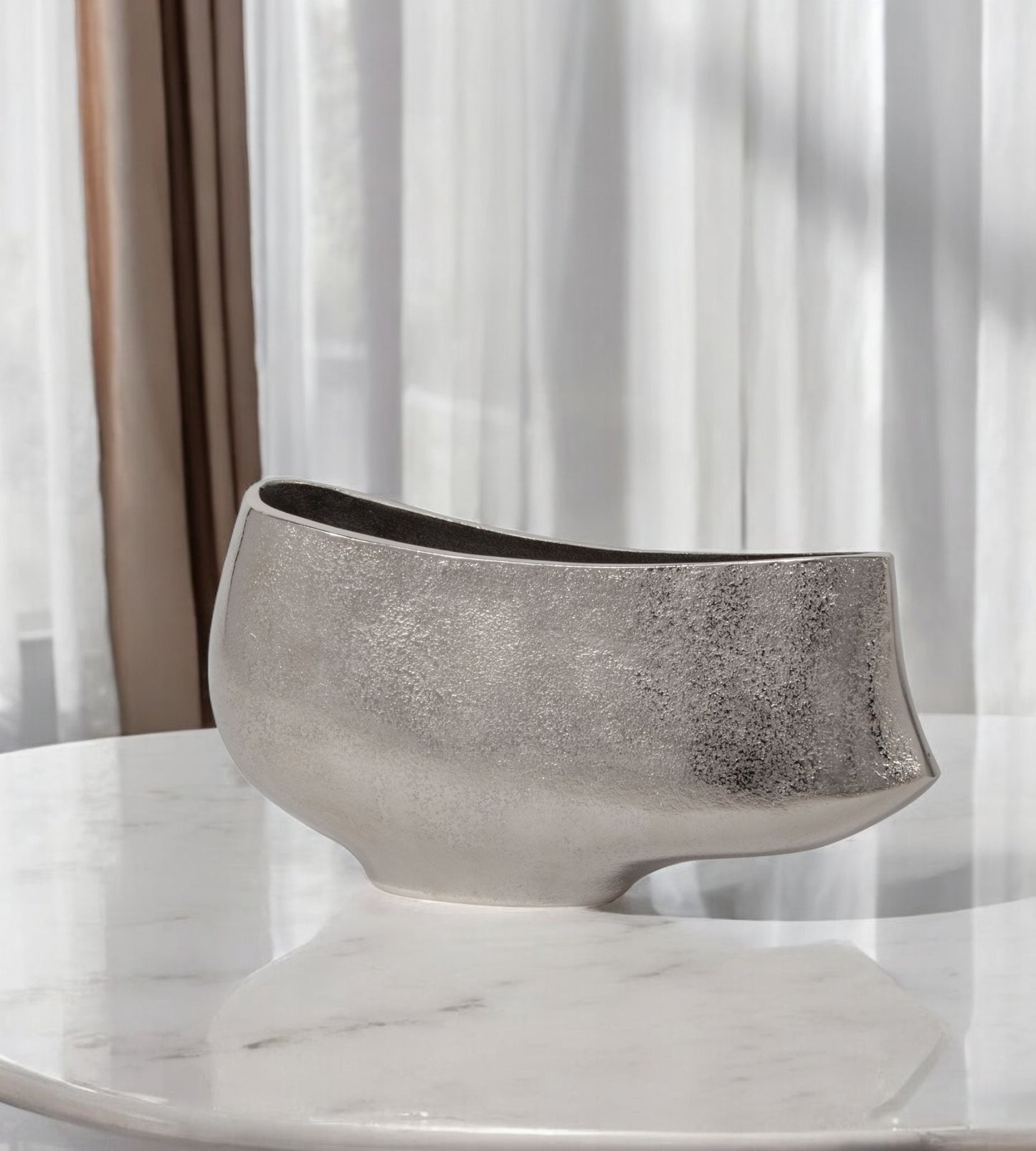 7" Nickel Aluminum Table Vase