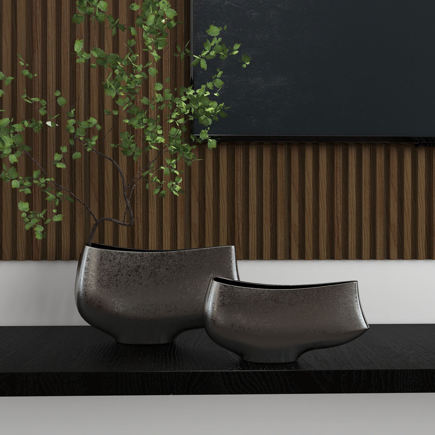 7" Nickel Aluminum Table Vase