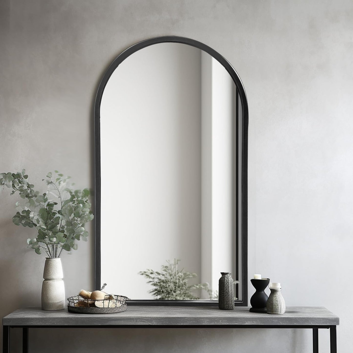 Black Arch Wall Mirror Modern Bathroom, Living Room