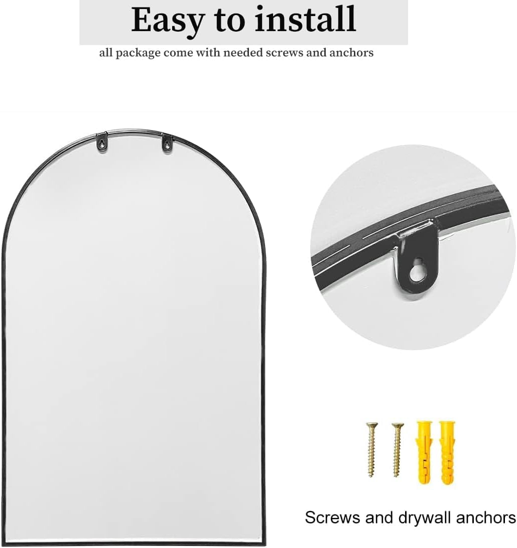 Black Arch Wall Mirror Modern Bathroom, Living Room