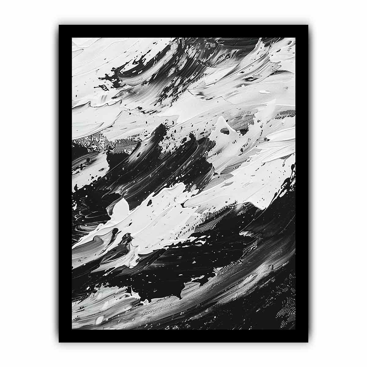 Black White Abstract Art Canvas Art Print