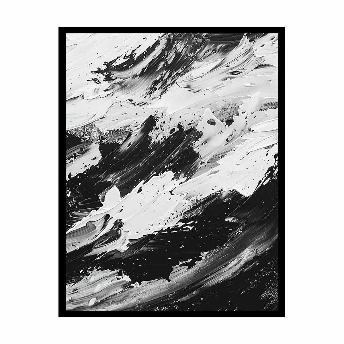 Black White Abstract Art Canvas Art Print