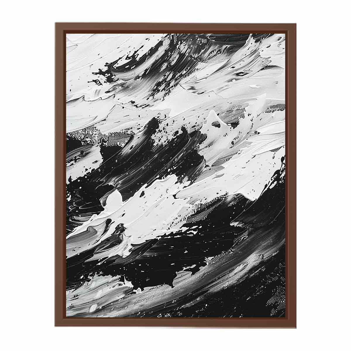 Black White Abstract Art Canvas Art Print