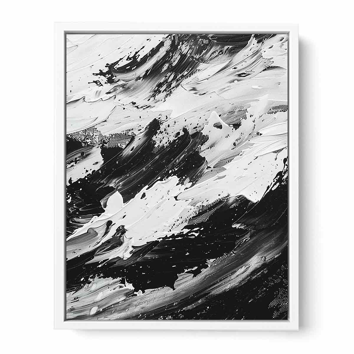Black White Abstract Art Canvas Art Print