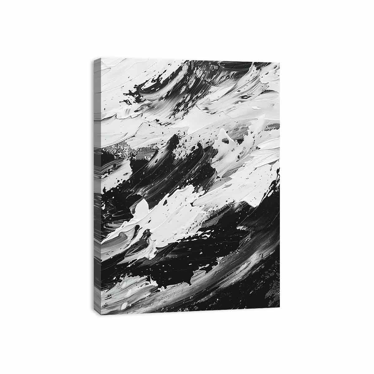 Black White Abstract Art Canvas Art Print